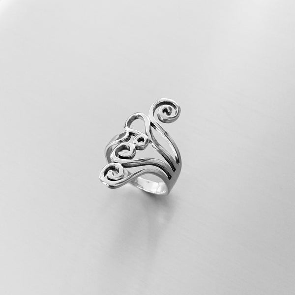 Sterling Silver Swirl Ring, Silver Ring, Statement Ring, Boho Ring ...