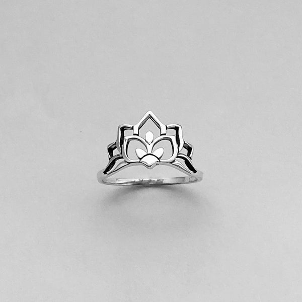 Sterling Silver Lotus Flower Ring, Silver Ring, Lotus Ring, Boho Ring ...