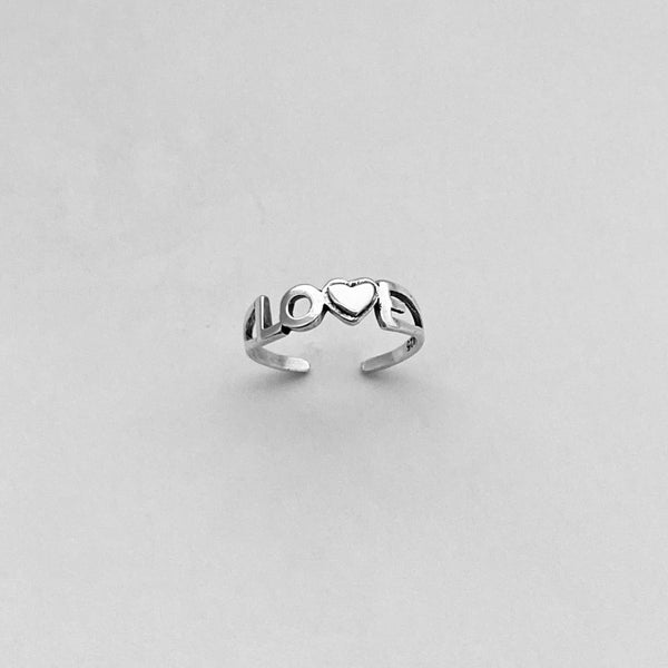 Sterling Silver LOVE Toe Ring, Silver Ring, Love Ring, Heart Ring