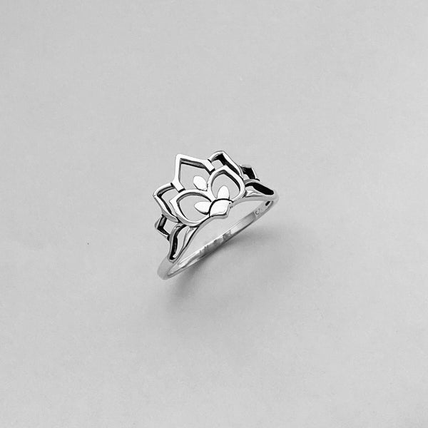Sterling Silver Lotus Flower Ring, Silver Ring, Lotus Ring, Boho Ring ...