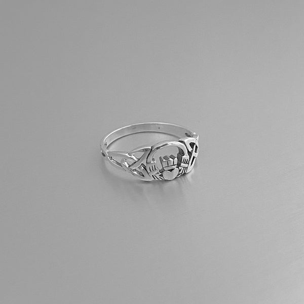 Sterling Silver Celtic Claddagh Ring, Silver Ring, Friendship Ring, Lo ...