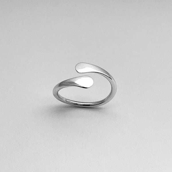 Sterling Silver Modern Ring, Silver Ring, Wraparound Ring, Boho Ring ...
