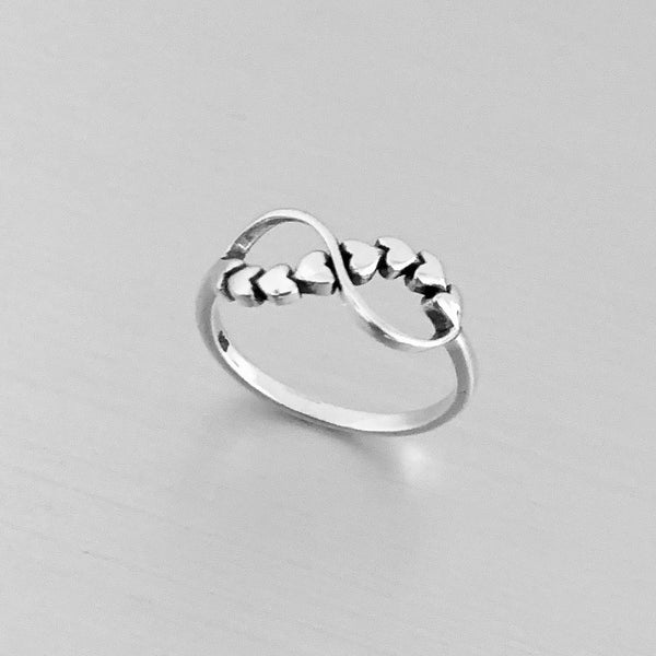 Sterling Silver Infinity Heart Ring, Silver Ring, Infinity Ring, Love ...