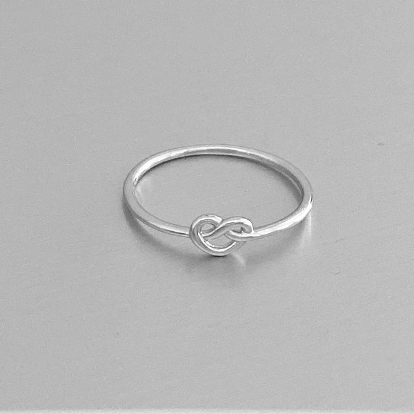 Sterling Silver Tiny Love Knot Ring, Dainty Ring, Boho Ring, Love Ring ...