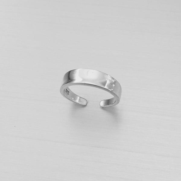 Sterling Silver High Polish Concave Toe Ring, Silver Ring, Boho Ring ...