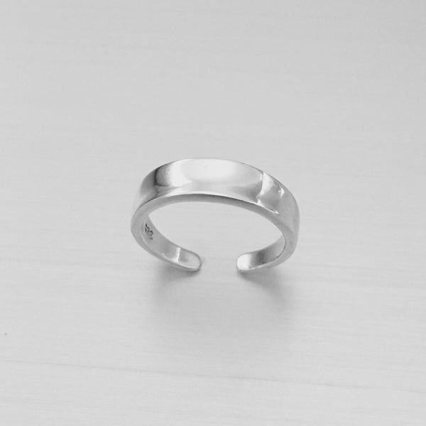 Sterling Silver High Polish Concave Toe Ring, Silver Ring, Boho Ring ...