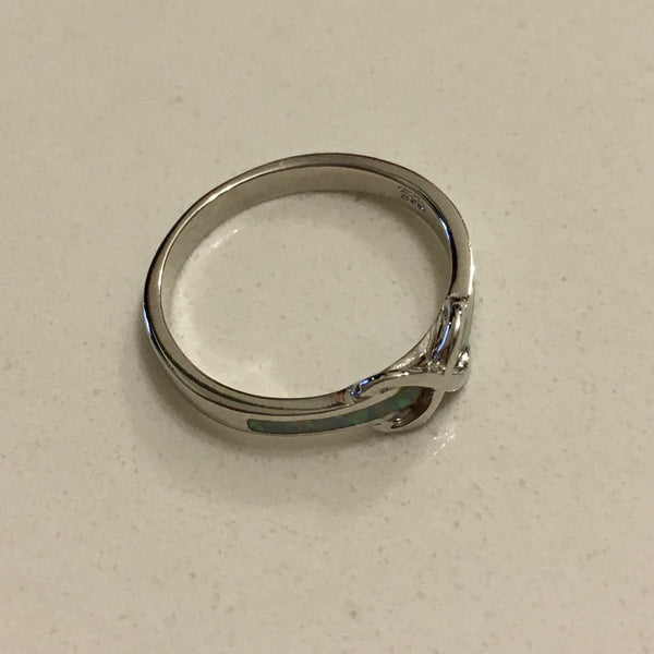 Sterling Silver White Lab Opal Infinity Ring, Silver Ring, Promise Rin ...