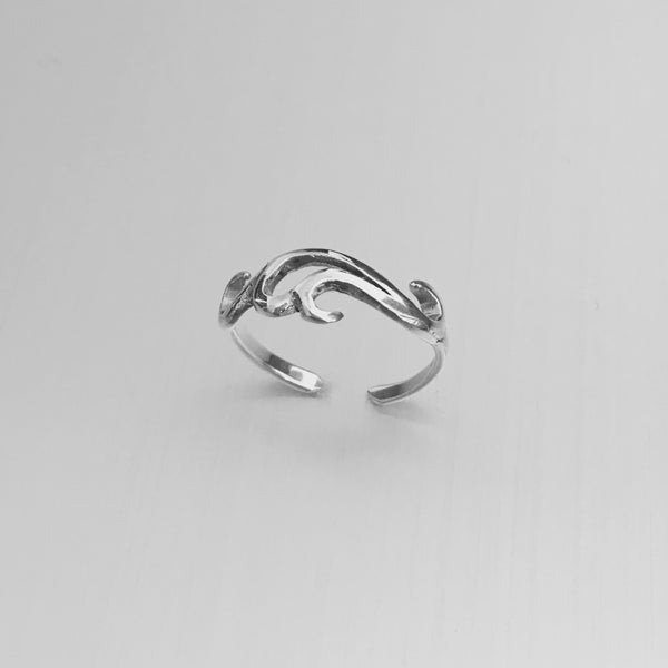 Sterling Silver Windy Waves Toe Ring, Silver Rings, Pinky Ring – Indigo 