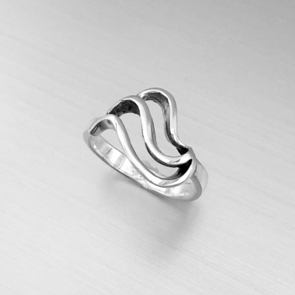 Sterling Silver Triple Waves Ring, Silver Ring, Rings – Indigo & Jade