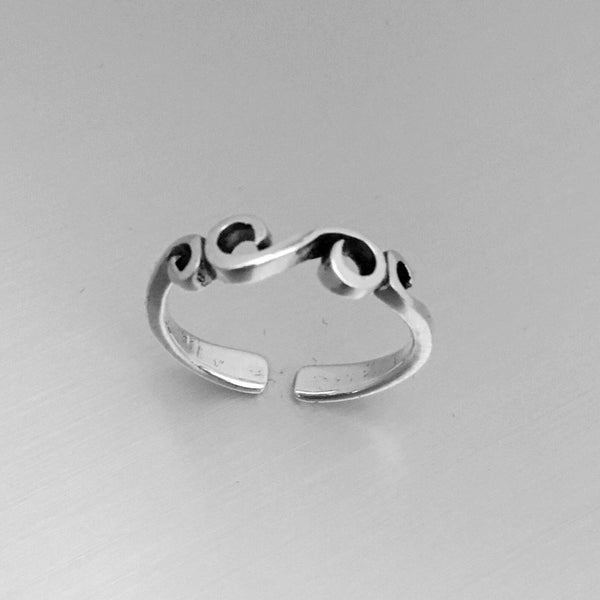 Sterling Silver Adjustable Swirl Toe Ring, Boho Ring, Silver Ring ...