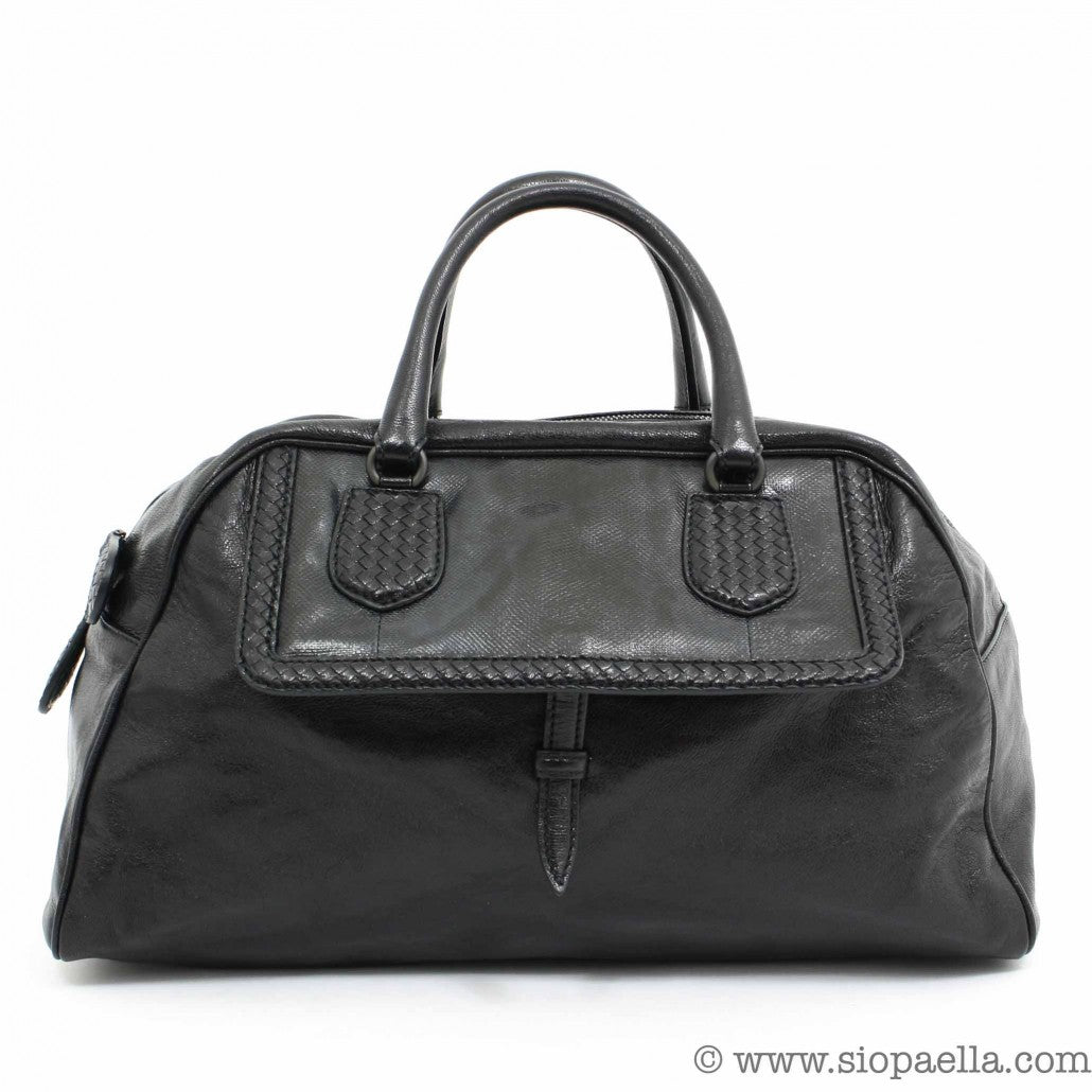 Bottega Veneta Black Leather Tote siopaella designer exchange dublin