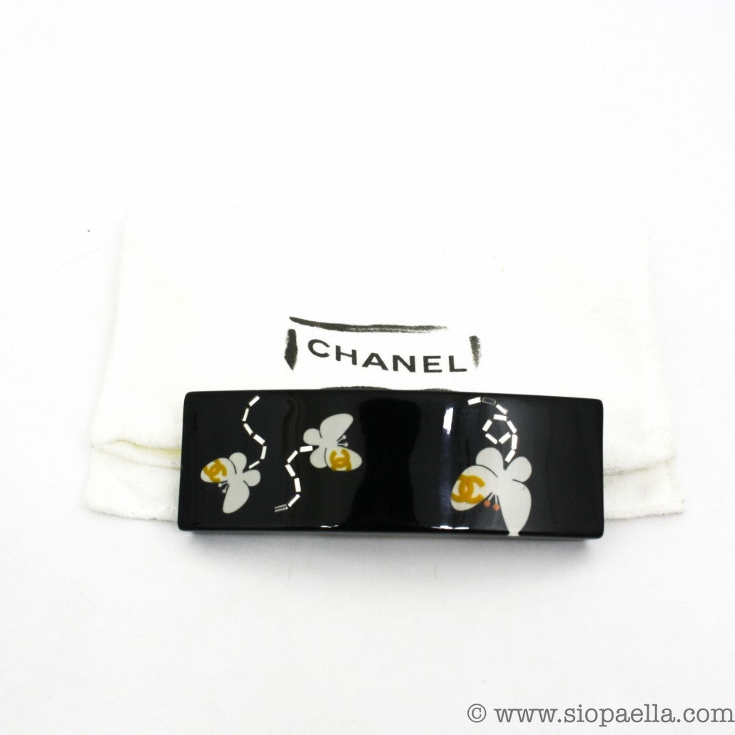 Chanel-Black-Floral-Hairclip-Siopaella-Designer-Exchange-1