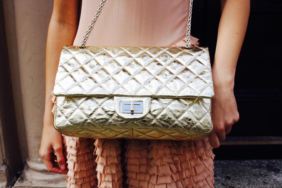 chanel metallic gold reissue quilted calfskin leather classic flap bag grad style siopaella