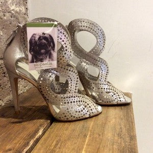 silver cutout heels