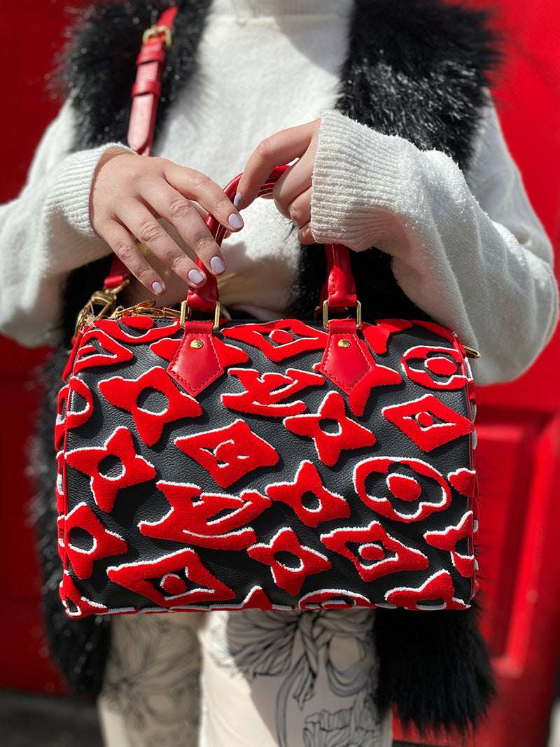 Louis Vuitton x Urs Fischer Limited Black and Red Tufted Monogram