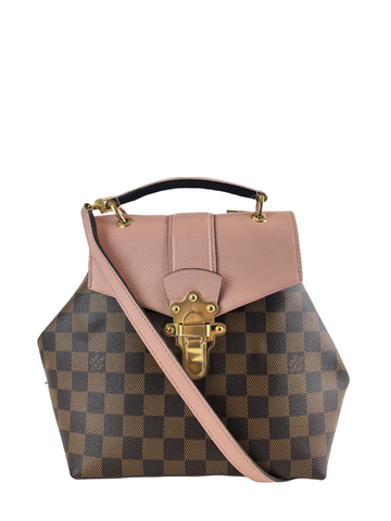 Louis Vuitton Clapton Backpack Crossbody Damier Brown Pink Leather