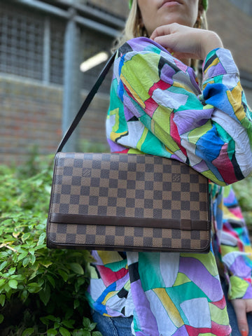 Louis-Vuitton Damier Tribeca Carre Shoulder Bag