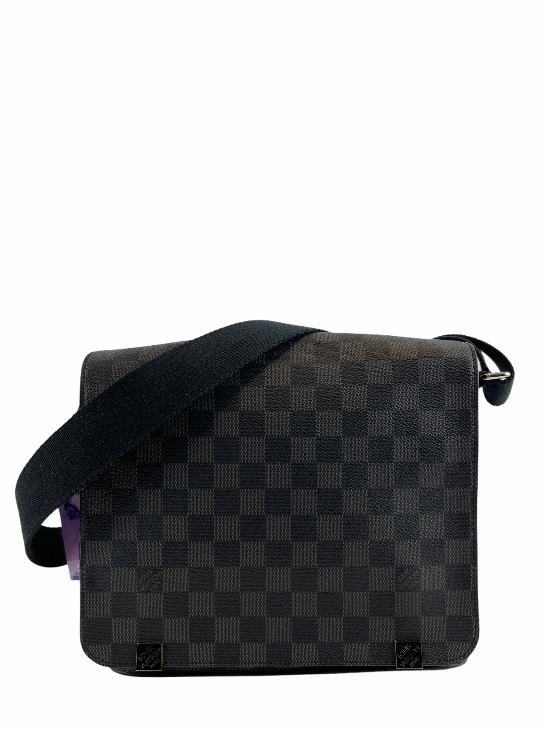 Louis Vuitton District PM Damier Graphite Messenger Bag Black