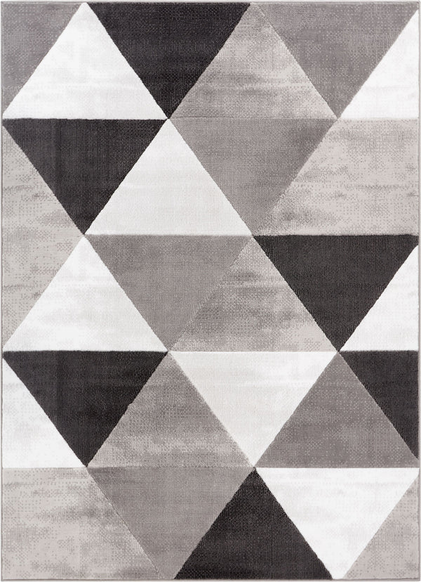 Arlo Tiles Grey Modern Triangle Pattern Area Rug - RugLots.com