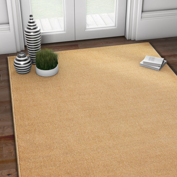 NonSkid Slip Rubber Back Solid Color Beige Indoor Outdoor Area Rug