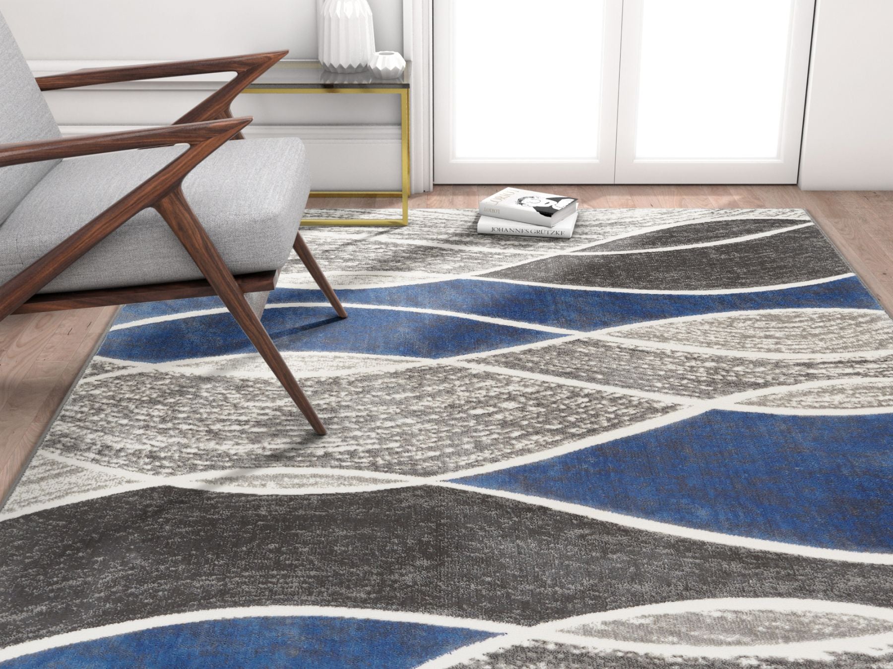 Low Pile Contemporary Rug For Dining Room