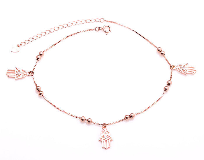 solid rose gold anklet