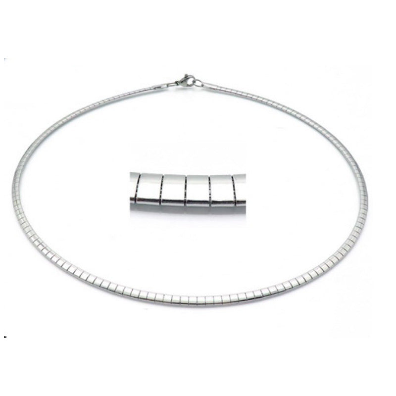 Stainless Steel Omega Necklace - 4MM 