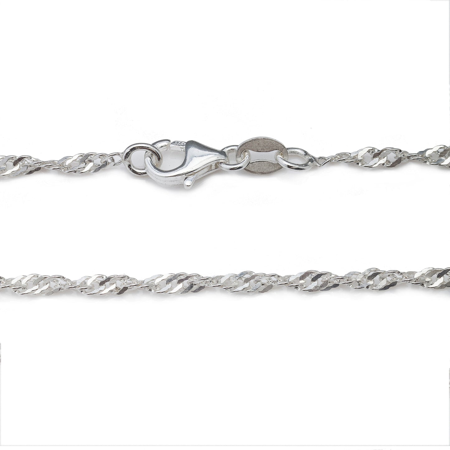 2MM Sterling Silver Singapore Chain with Lobster Claw Clasp – Designer ...