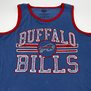 Women's '47 Brand Bills Red & Retro Buffalo Cropped Shirt