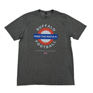 Toddler Vintage Heather Grey Baseball Shirt Text - BUF – The BFLO Store