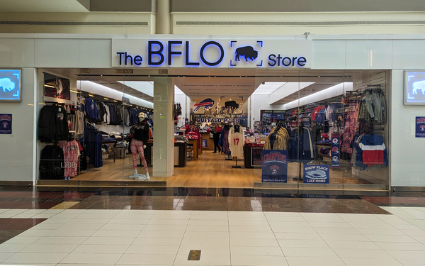 photo of the outside of the bflo store at the walden galleria mall in cheektowaga