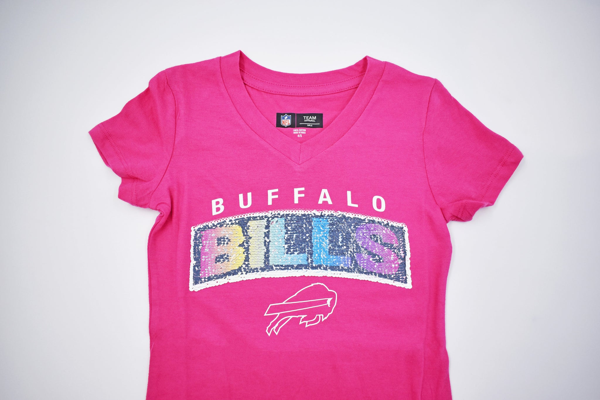 *SALE* Women's Buffalo Bills Light Blue Tie Dye Charging Buffalo Crop Top  Long Sleeve Shirt