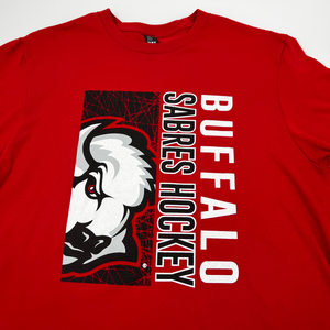 Buffalo Sabres Adidas Goat Head SS T-Shirt Tee NHL Hockey Crewneck Men Sz  Small