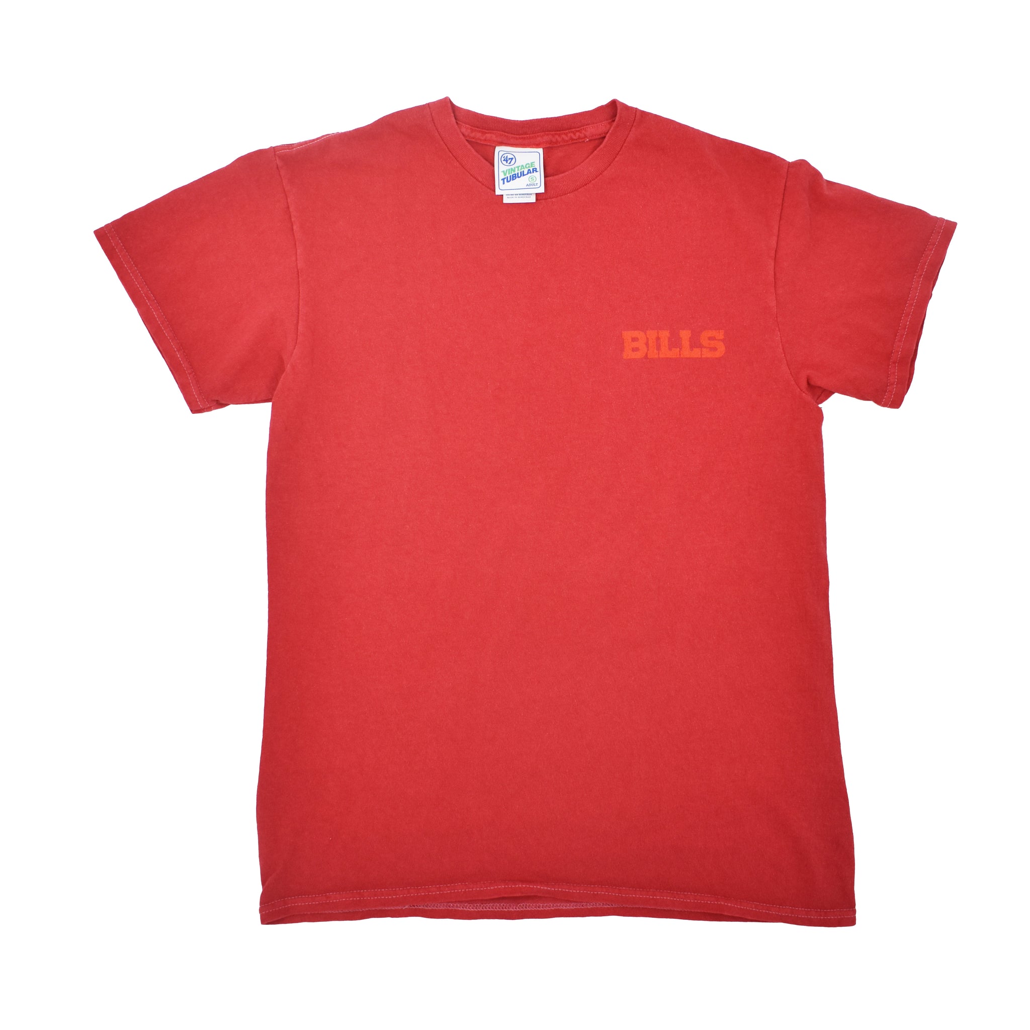 Women's '47 Brand Bills Red With Retro Buffalo Cropped Tee Shirt