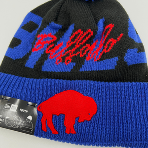 Youth New Era Bills With Standing Buffalo Striped Knit Hat