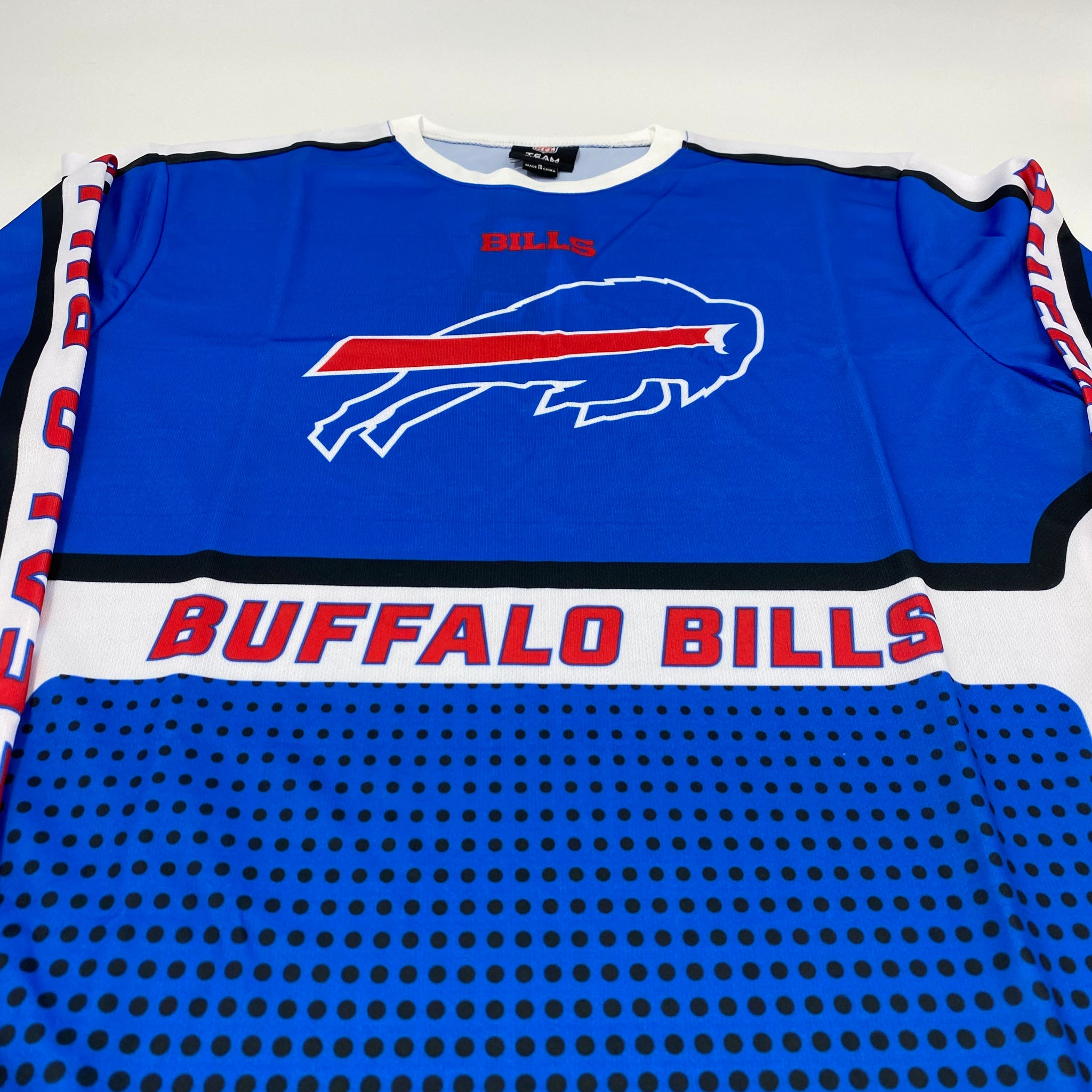 Buffalo Bills Blue With Raised Lettering Sleeve Shirt