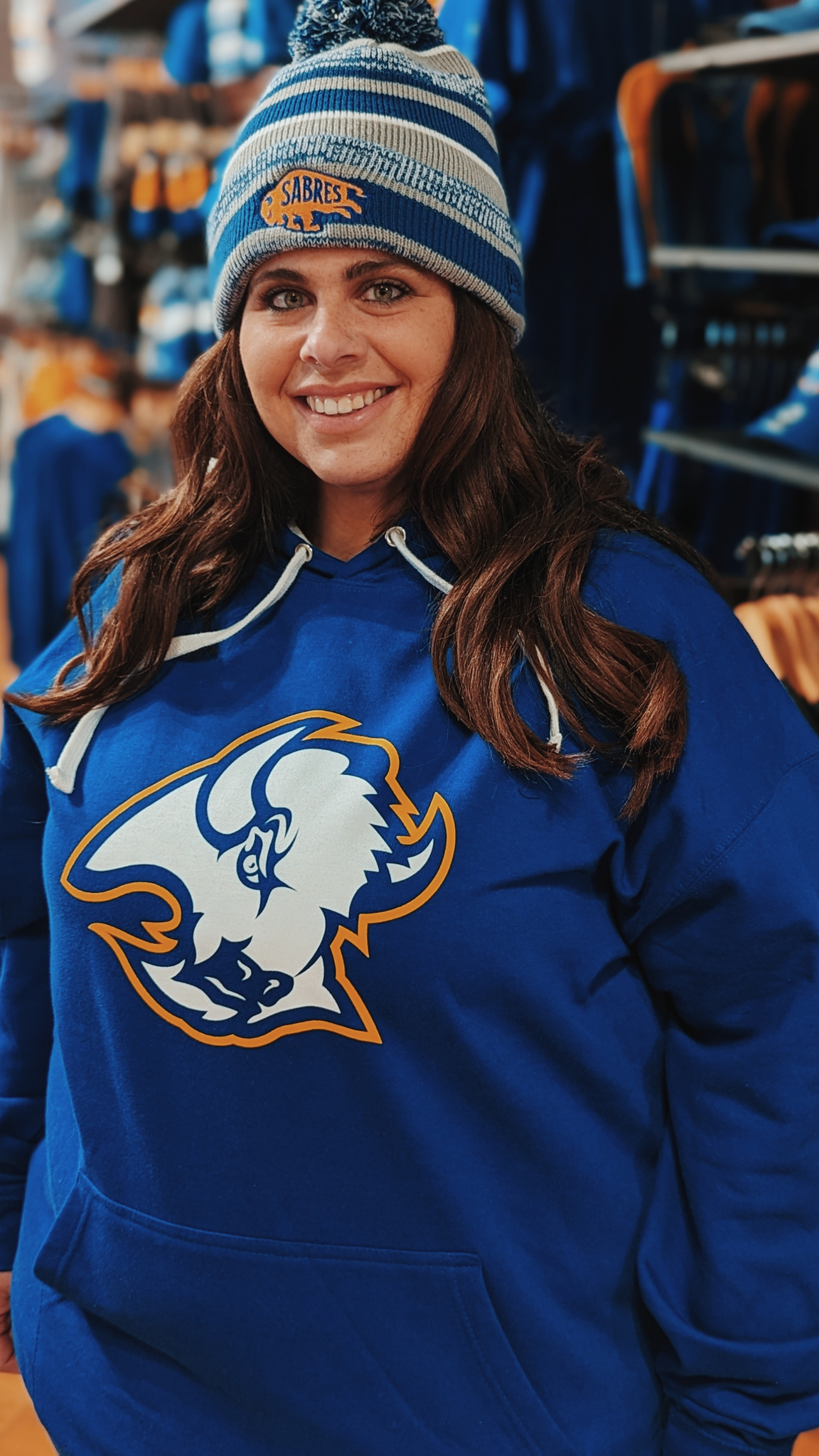 Youth Vintage Buffalo Sabres Goat Head NHL Hockey HOODIE Sweatshirt Size  XL🔥👀