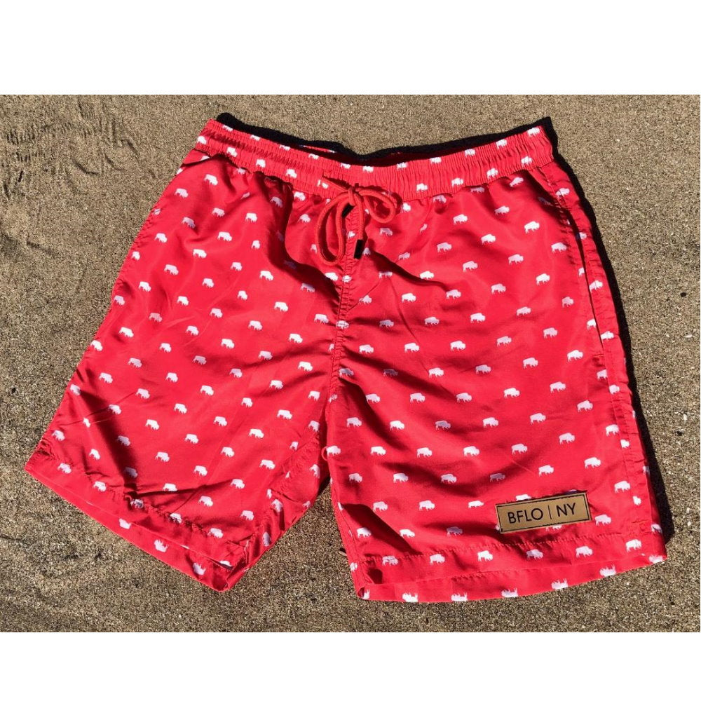 mens coral swim trunks