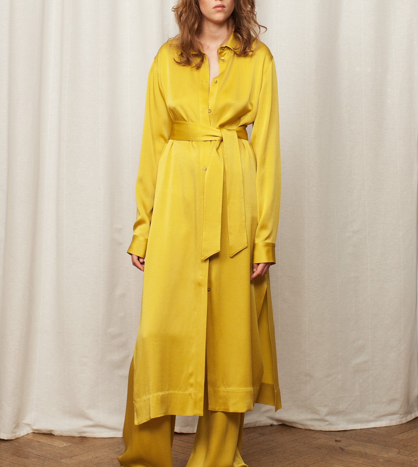 yellow caftan dress