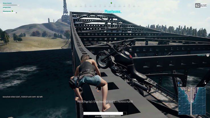 لعبة ببجي :  المشي على الجسر دون التعرض للخطر من أكثر الحيل تشويقا واثارة 