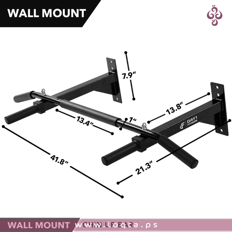 عقلة حائط حديد FITNESS MANIAC مثبتة بالحائط شديد التحمل مع أربعة مواضع للقبضة