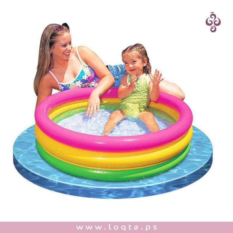 الصورة الرئيسية ل مسبح أطفال من Intex 114X25سم  ملون جذاب مبهجة 3 طبقات متين دائري الشكل على متجر لقطة Loqta.ps