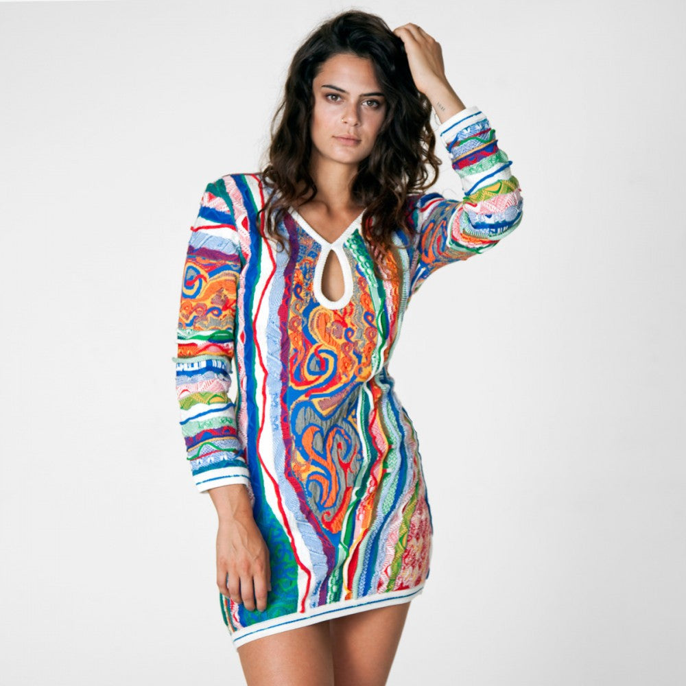 COOGI CLASSIC LACE BACK SWEATER DRESS