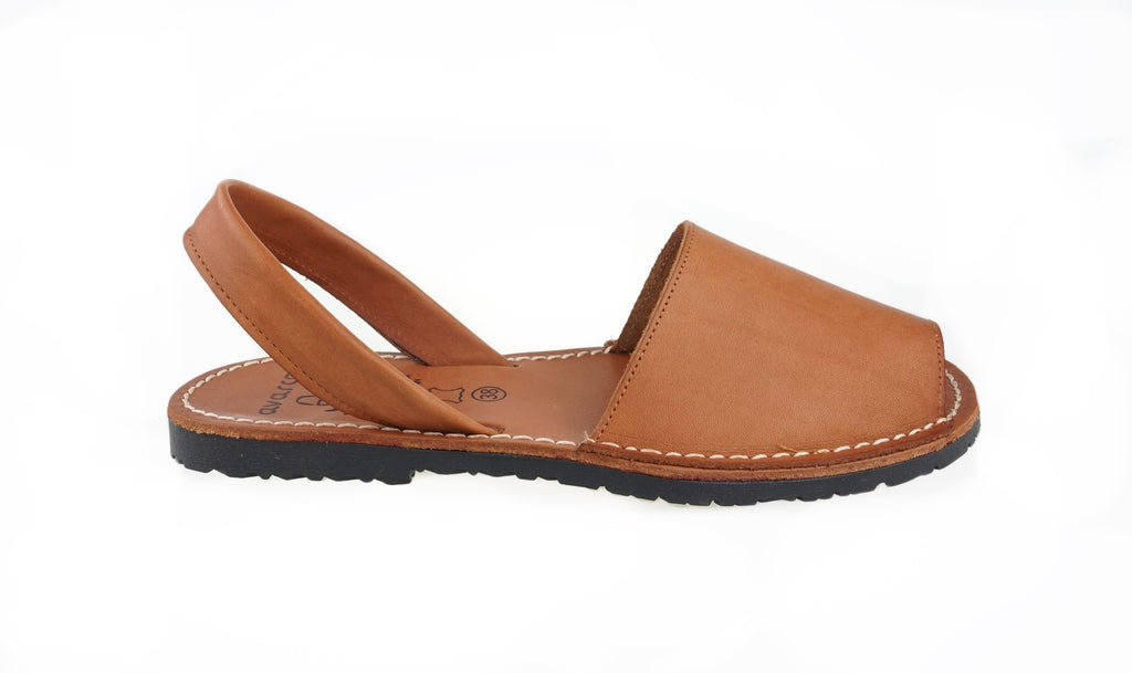 Avarca Spanish Sandals - Ladies Tan Leather – So Livi