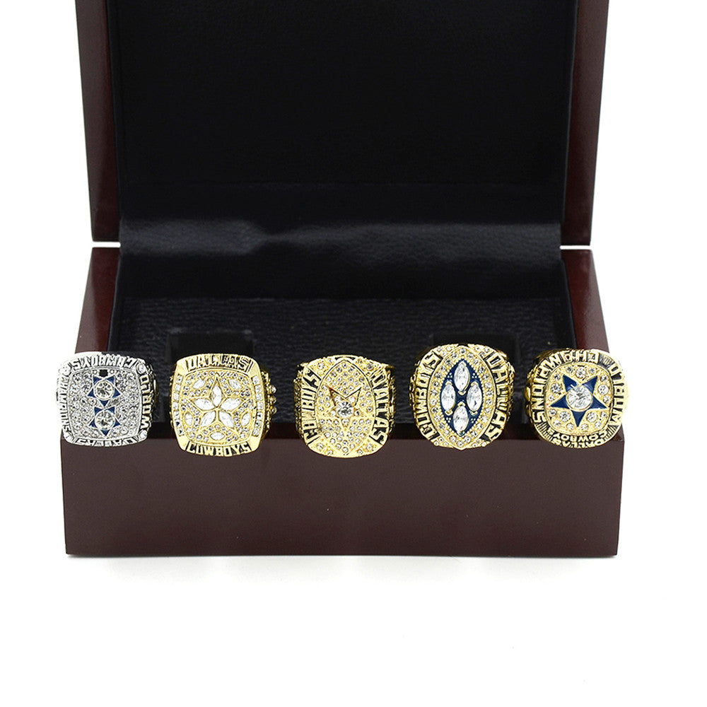 NFL 1971 1977 1992 1993 1995 Dallas Cowboys Super Bowl Championship Replica  Fan Rings Set