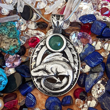 Celtic Knot Works Jewelry Dragon Dream Big Pendant with  Green Aventurine Gemstone