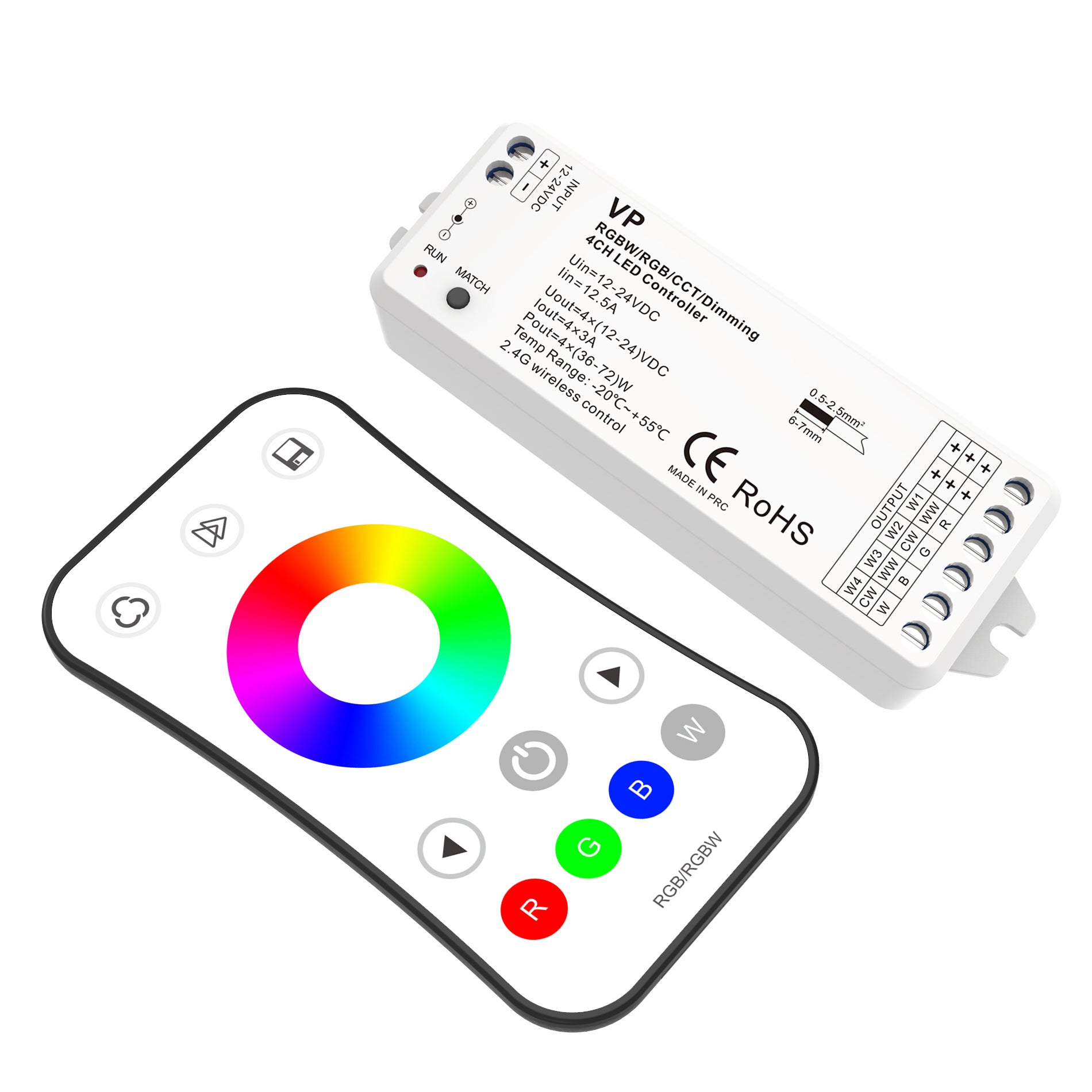 RGBW LED Controller - Wireless Remote w/ Color-Changing Modes – LEDMyPlace