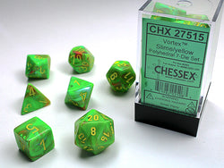 Chessex Vortex - Slime/Yellow - 7 Dice