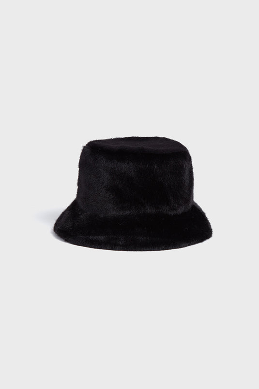 Faux Fur Bucket Hat - Ivory