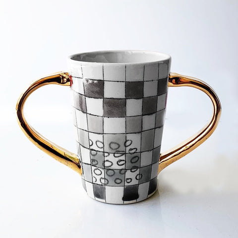 mug with double gold handles
